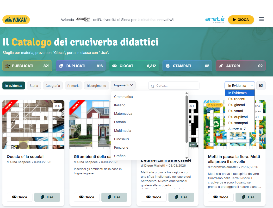 Panoramica del Catalogo