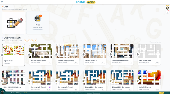 Dashboard area personale
